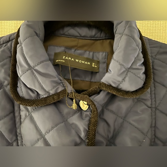 ⭐️ZARA⭐️NAVY W/ BLACK TRIM VINTAGE COAT/JACKET SIZE L BUT FITS MORE LIKE A SMALL - Picture 13 of 16